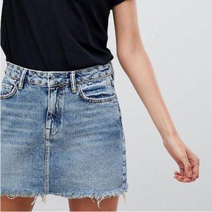 All Saints Betty Studded Denim Mini Skirt Sz 6